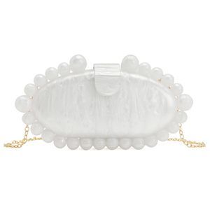 Clutch Bag Oval Beads Purse Wedding Prom Party Marble Texture UwU